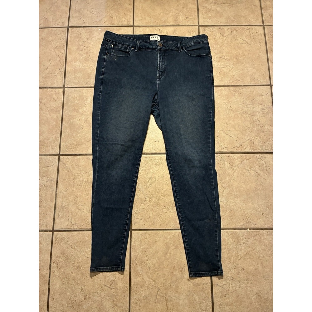 Rebel Wilson X Angels Womens Size 38x28 Dark Wash Pin Up Skinny Jeans Curvy Plus